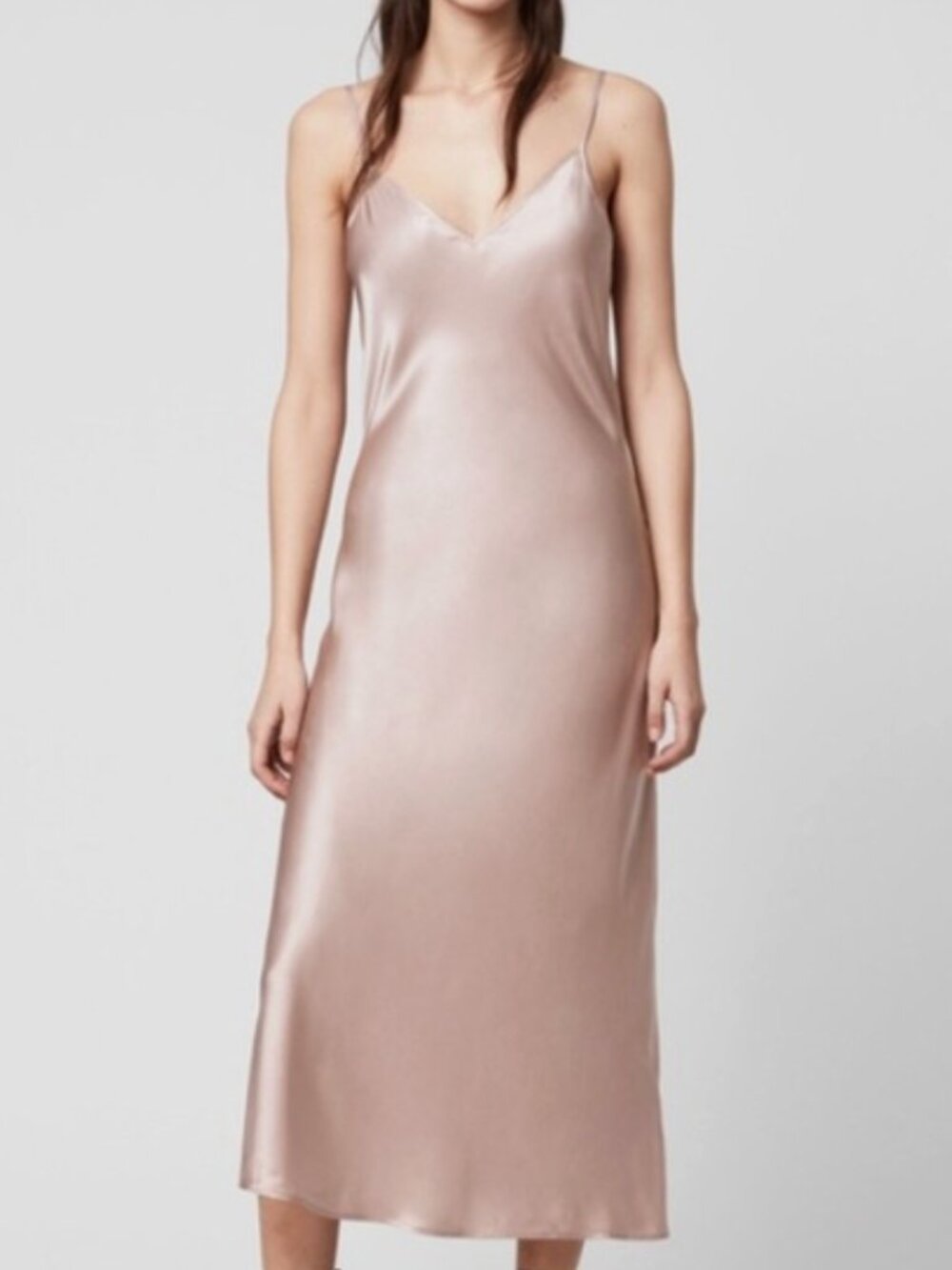 ALL SAINTS SLIP DRESS DUSTY PINK MEDIUM
